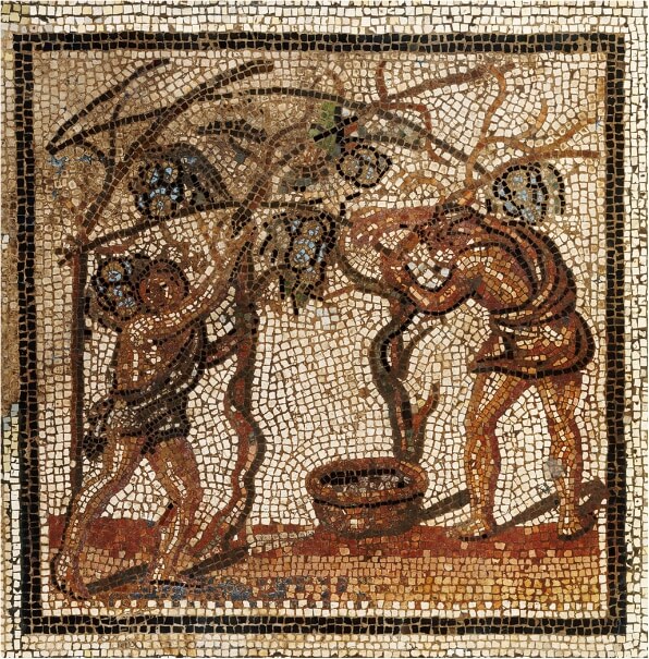 mosaïque Moyen-Age mettant en scène deux personnages